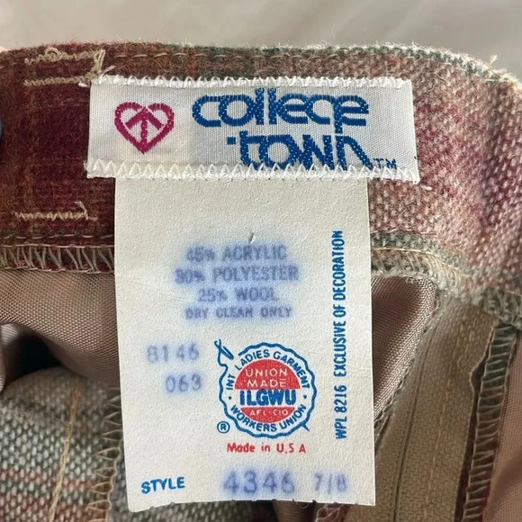 Vintage wool blend plaid midi skirt - Picture 4 of 5